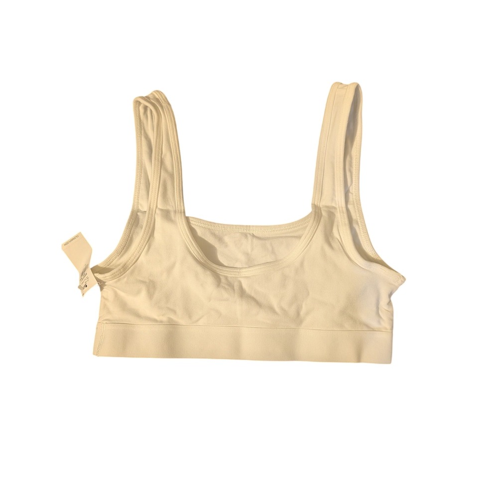 Old Navy Womens Seamless Lounge Bralette White Scoop Neck Small NWT Comfort